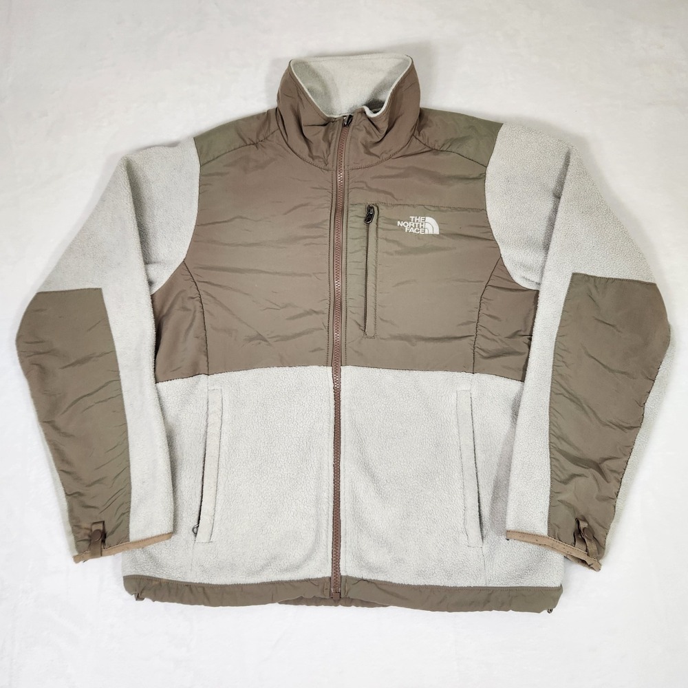 The North Face Denali Polartec Fleece Jacket Womens Medium Cream Olive Green